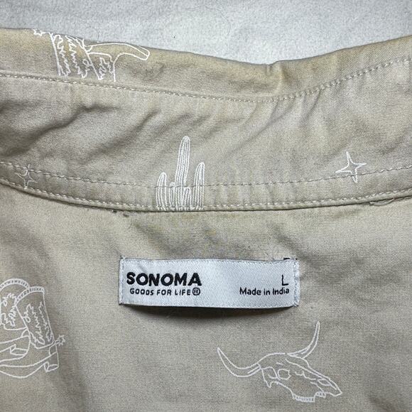 Men’s Sonoma Goods for Life short sleeve button-down shirt. Size L - Picture 8 of 12